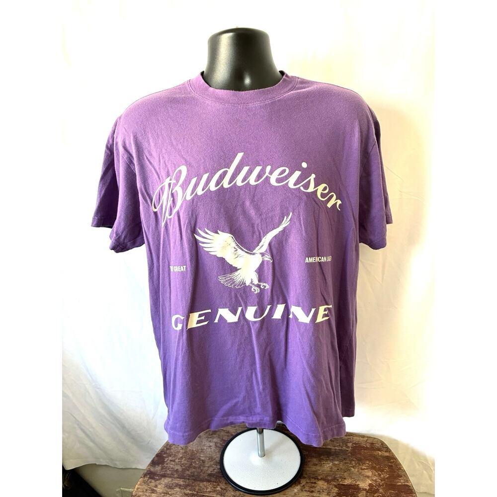 Budweiser Genuine Purple Graphic T-Shirt Men’s XL Beer Tee